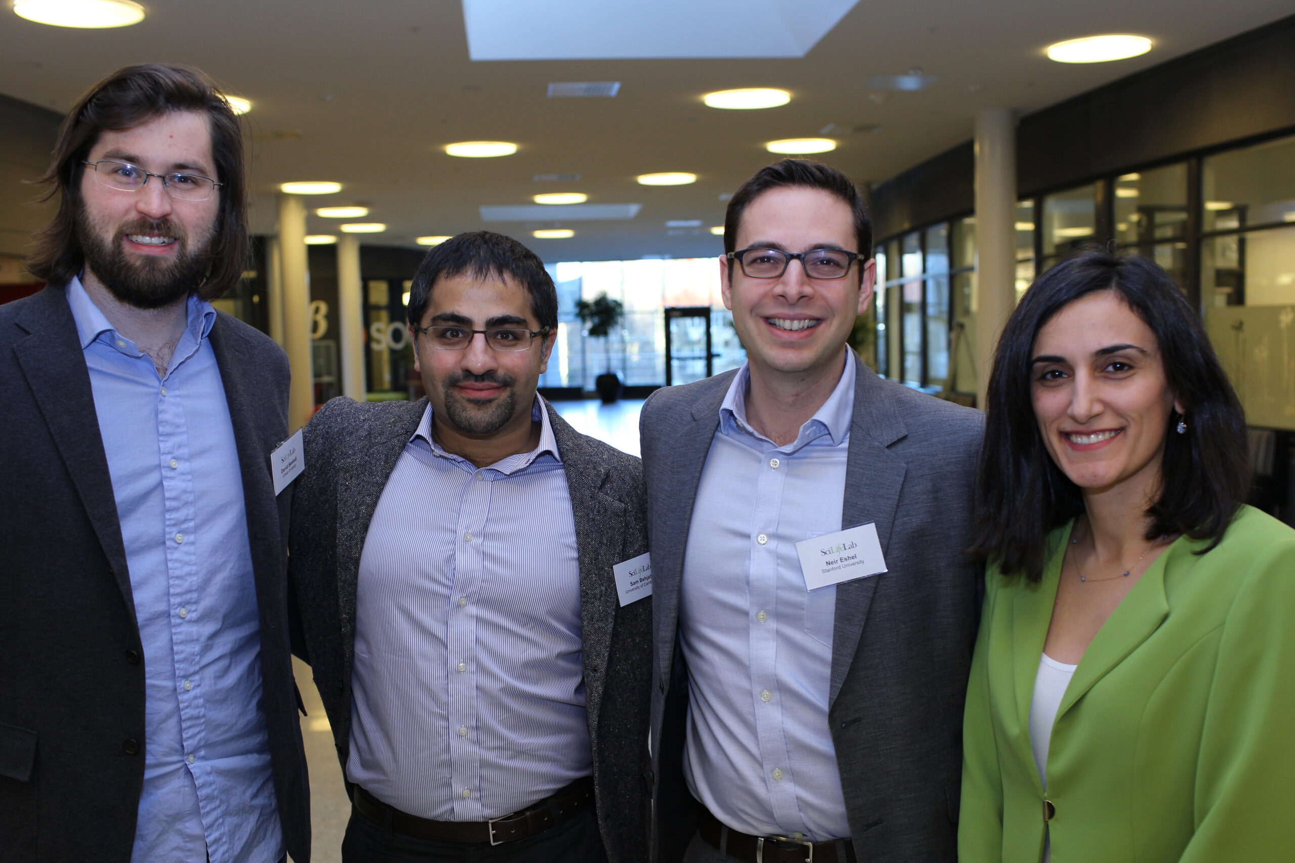 The four prizewinners, from left: David Seekell, Sam Behjati, Neir Eshel and Canan Dagdeviren. 