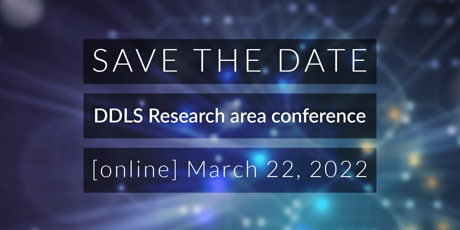 DDLS Research area conference save the date