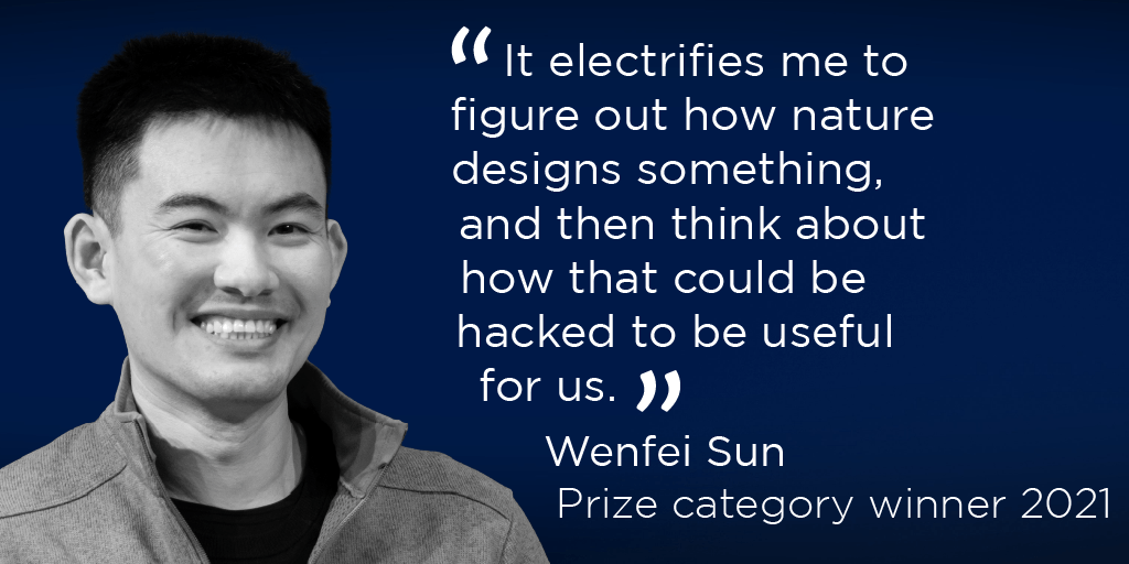 Molecular Medicine category winner of the Science and SciLifeLab prize for young scientists Wenfei Sun with quote